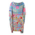 Inoa Martinique 12004 Blue Floral Short Kaftan Cover Up Martinique 12004 Short Kaftan